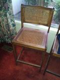 Three lattice high chairs for bar.