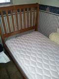 What a cutie.  Danish Style Twin Bedhead board with mattress.