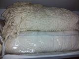 Lots of linens, bedding, Vintage doilies/table cloths, etc.