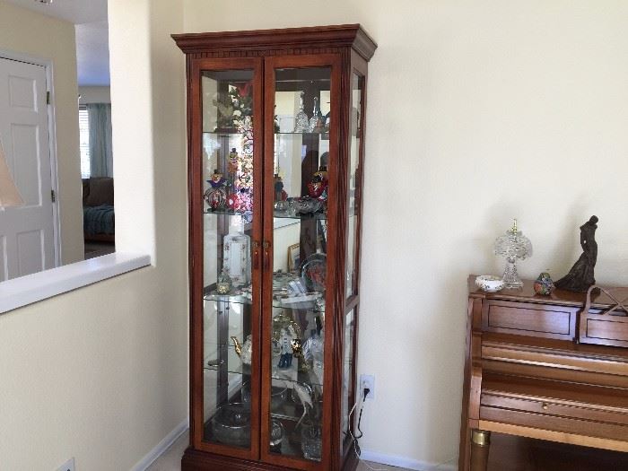 Tall Lighted Curio Cabinet