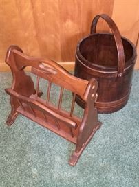 Wooden magazine rack holders.