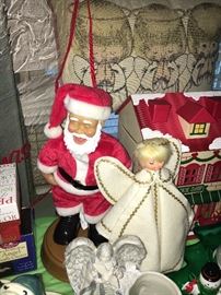 Vintage and contemporary holiday décor.