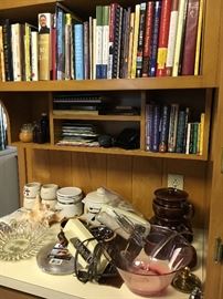 Cookbooks, kitchenware.