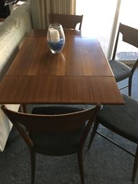 Teak Dining room table, 6 chairs +