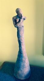Ceramic sculpture by Bakersville, NC artist Melisa Cadell. 20 " tall, base is 6" wide. Valued at $350. Starting bid $175.