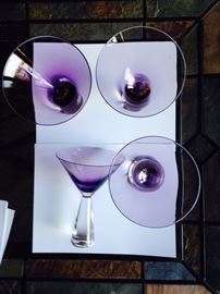 purple martini glasses, set of 4. $20. OBO