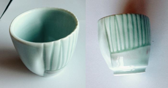 Hand thrown saki cup. Artist unknown. $5. 