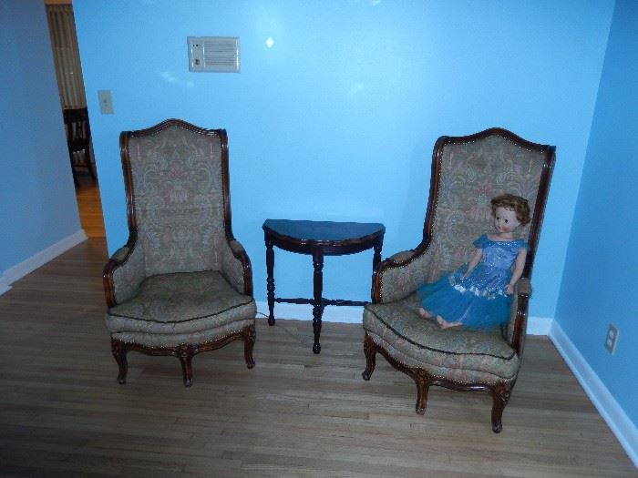 GORGEOUS  PAIR OF ANTIQUE FRENCH CHAIRS BROUGHT OVER FROM FRANCE BY OWNERS.