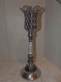 Silver Candle Holder with mother of pearl handle $ 50.00