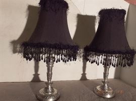 Two black lamp shades with black bead $30.00