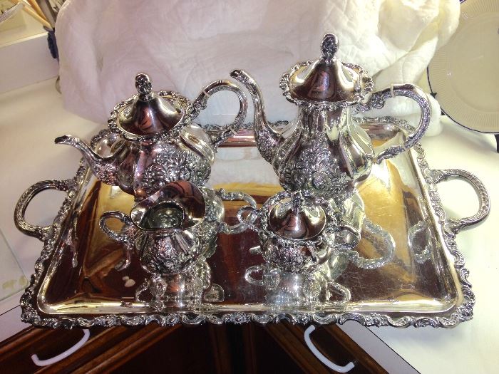 5 Piece German Sterling Silver Coffee and tea service