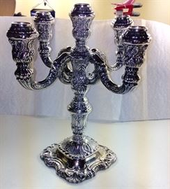 5 Light Sterling Candleabra  12" Tall. German 