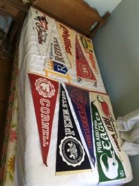 Vintage pro and college pennants 