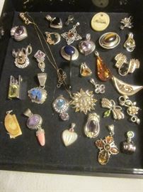 PARTIAL COLLECTION OF PENDANTS & PINS