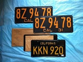 CA '31 RE-PAINTED PAIR.  CA '63 UN-CIRCULATED PAIR IN ORIGINAL ENVELOPE