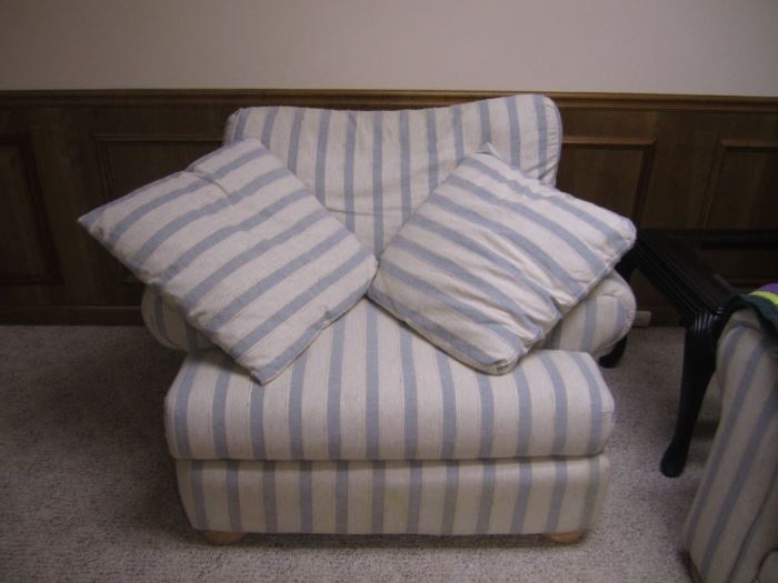 STRIPED CHAIR WITH MATCHING SOFA