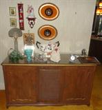 Antique Radio & Phonograph Carnival Glass on Wall