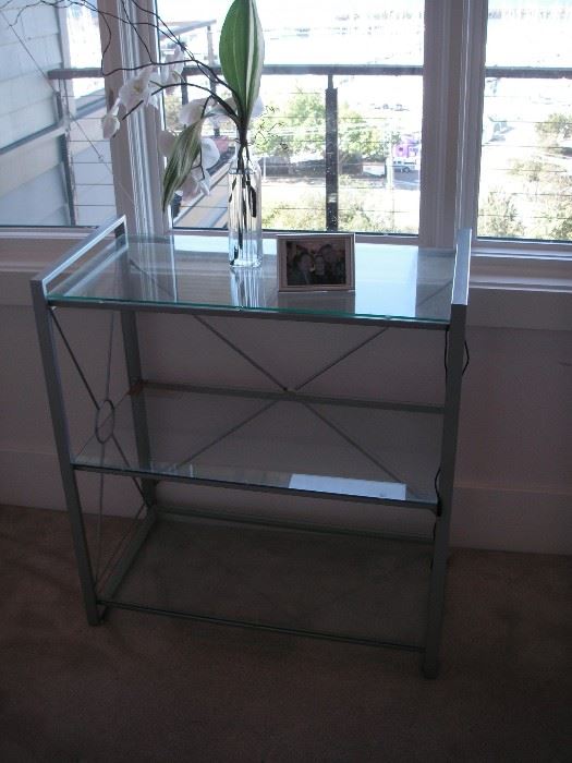 Glass/chrome bookcase