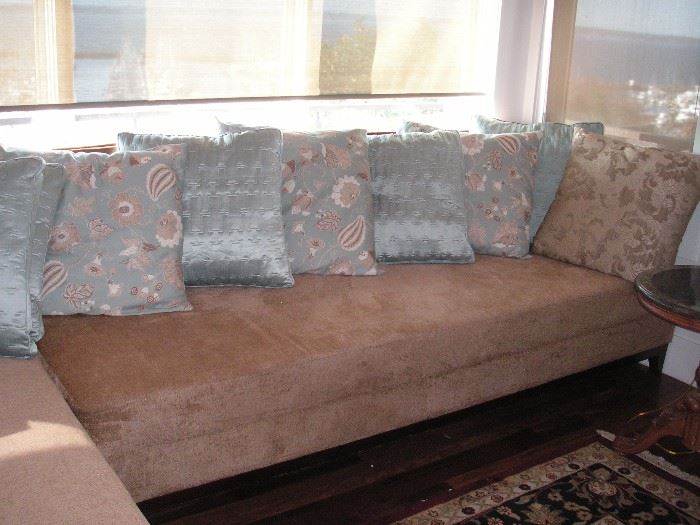 Custom made pillow back sofa (very firm).  There are 3 sections to this.