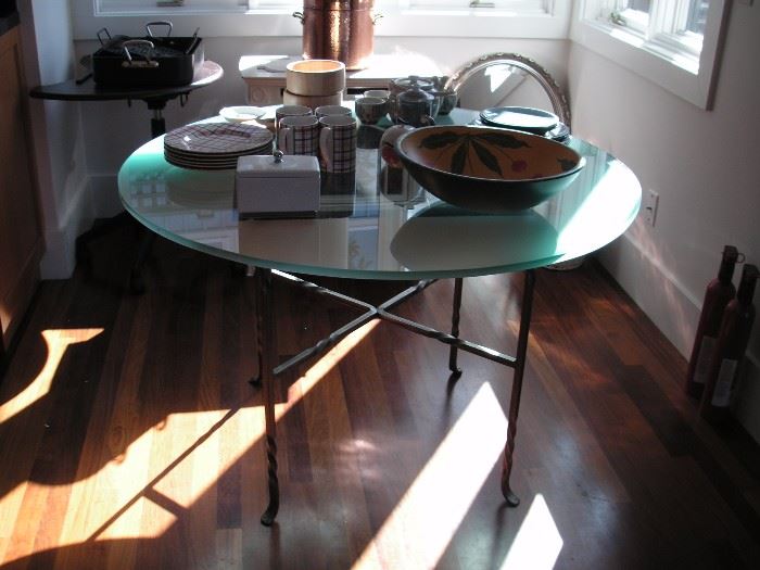 Wrought iron/glass top table
