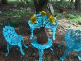 Cast metal patio furniture