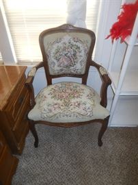 One of 2 matching parlor chairs