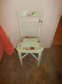 1 of 2 wooden decorator chairs