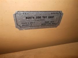 Label on bunk doll bed