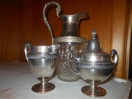 Sterling over copper tea service