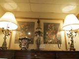 Bronze Lamps, French Floral Still Lifes