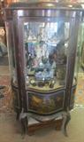 Verni Martin Style Curio, Chinese Ivory Carvings, etc