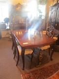 9 Piece Dining room Suite, English Silver Plated Candelabra, Vestment Cabinet, Bronze Fireplace Fan, Floor Horn for Edison Talking Machine