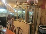French Triple Armoire w Matching Bed complete w Foot board and rails, Large Asian Octagon Planter, Victorian Cranberry Fixture