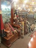 Hall Seat w Columns, Oriental Rugs