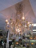 Huge French Bronze and Crystal Chandelier