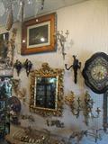 Nice Selection of Mirror, Wall Sconces, & Clocks
