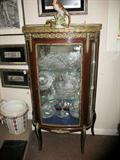 TURN OF THE CENTURY VITRINE WITH ORMALU MOUNTS AND GLASS SHELVES SALE PRICE $1750.00