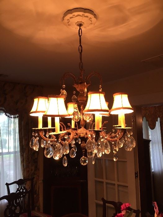Chandeliers in the house are for sale.  Must be picked up Saturday afternoon after 3:00.