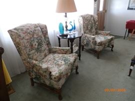 PAIR OF WINGBACKS - WILL SEPARATE - NICE CONDITION