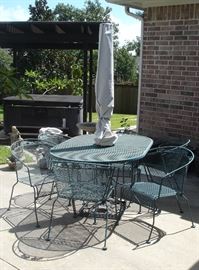 Patio set with umbrella