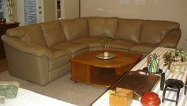 Leather sectional