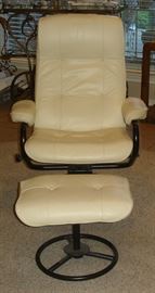 Leather chair & ottoman