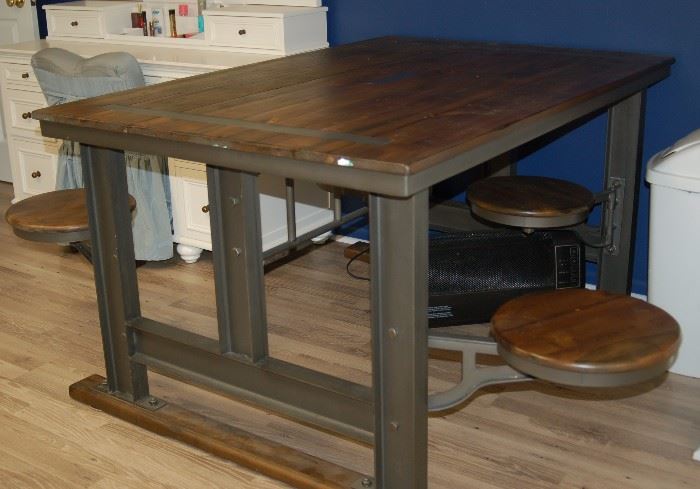 Farmhouse Table with Swing Out Seats