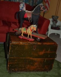 Primitive Chest and Horse Toys