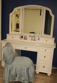 Vanity Dresser and Slipper Chair