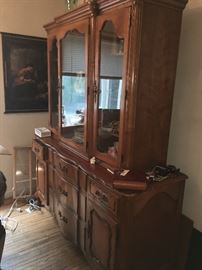 Vintage Italian Provincial Dining room table, chairs, sideboard & china cabinet