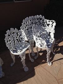 IRON BENCH AND CHAIRS