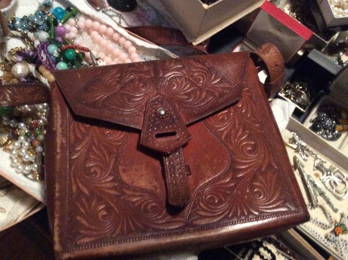 hand tooled leather bag
