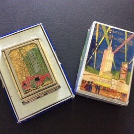 Chicago worlds fair compact and playing cards 1934