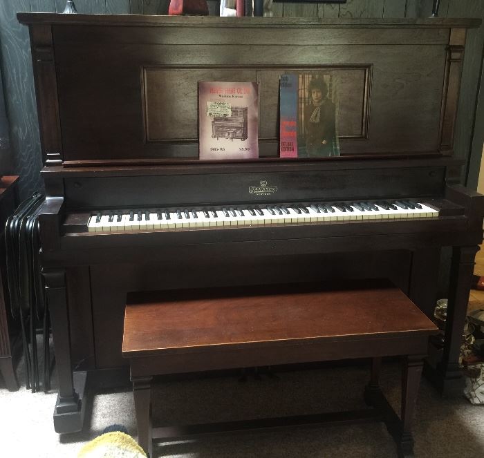 Janssen New York antique player piano and bench